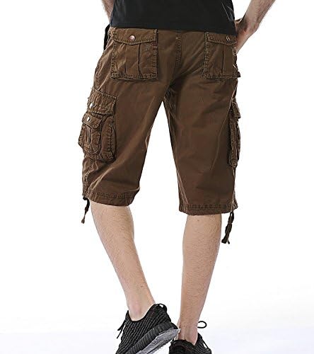 Hodzaiw Mens Camo CAMO מכנסיים קצרים כותנה כותנה מרובי כיס הסוואה חיצונית מכנסיים קצרים