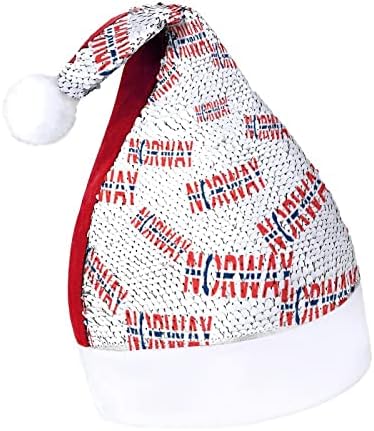 נורבגיה דגל פאייטים חג המולד כובעי סנטה חג המולד כובע למבוגרים שמח חג המולד המפלגה תלבושות בני כובע