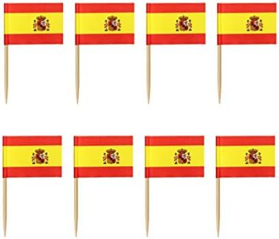 100 יחידות ספרד דגל קיסמים אירופה המדינה דגל מזון קינוח פירות מבחר מיני דגל צילינדר הקאפקייקס דקורטיבי קוקטייל מרים עבור