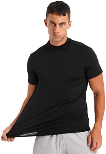 Yizyif's Slim Slim Fit Tops Basic Top משקל קל משקל קצר שרוול קצר חולש תרמי חולצות צווארון גולף