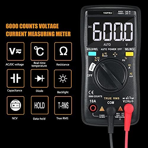ZLXDP RM102PRO Auto Multimeter 6000 ספירות אחורה אור AC/DC AMMETER VELTMETER DIODE DIODE