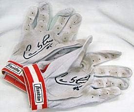 קרלוס לי חתם / חתם 2007 משחק בשימוש יוסטון אסטרוס אדום חבטות כפפות-ליגת הבייסבול עם חתימה משחק בשימוש כפפות