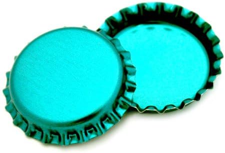 50 כובעי בקבוק מתכתי כחול טורקיז צבעים מבריקים צבעים ללא אוניקט