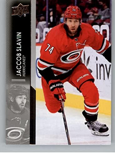 2021-22 סיפון עליון 36 JACCOB SLAVIN CAROLINA HURRICANES סדרה 1 כרטיס מסחר בסיס הוקי NHL