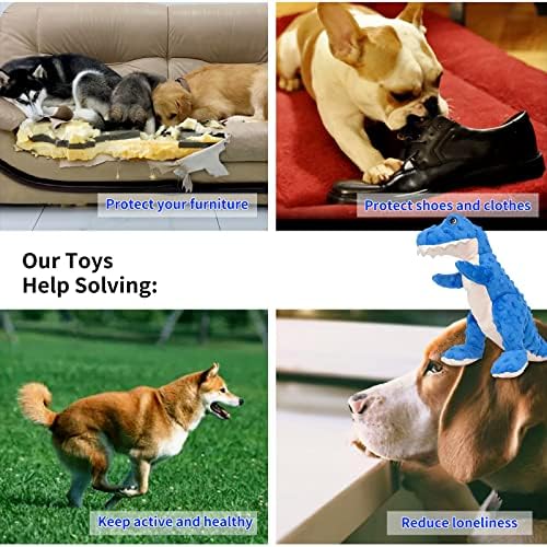 דודודולה צעצועים כלבים ממולאים צעצועים עמידים קטיפה כלבים עם נייר קמטים דינוזאור חמוד צעצועים כלבים צעצועים כלבים צעצועים